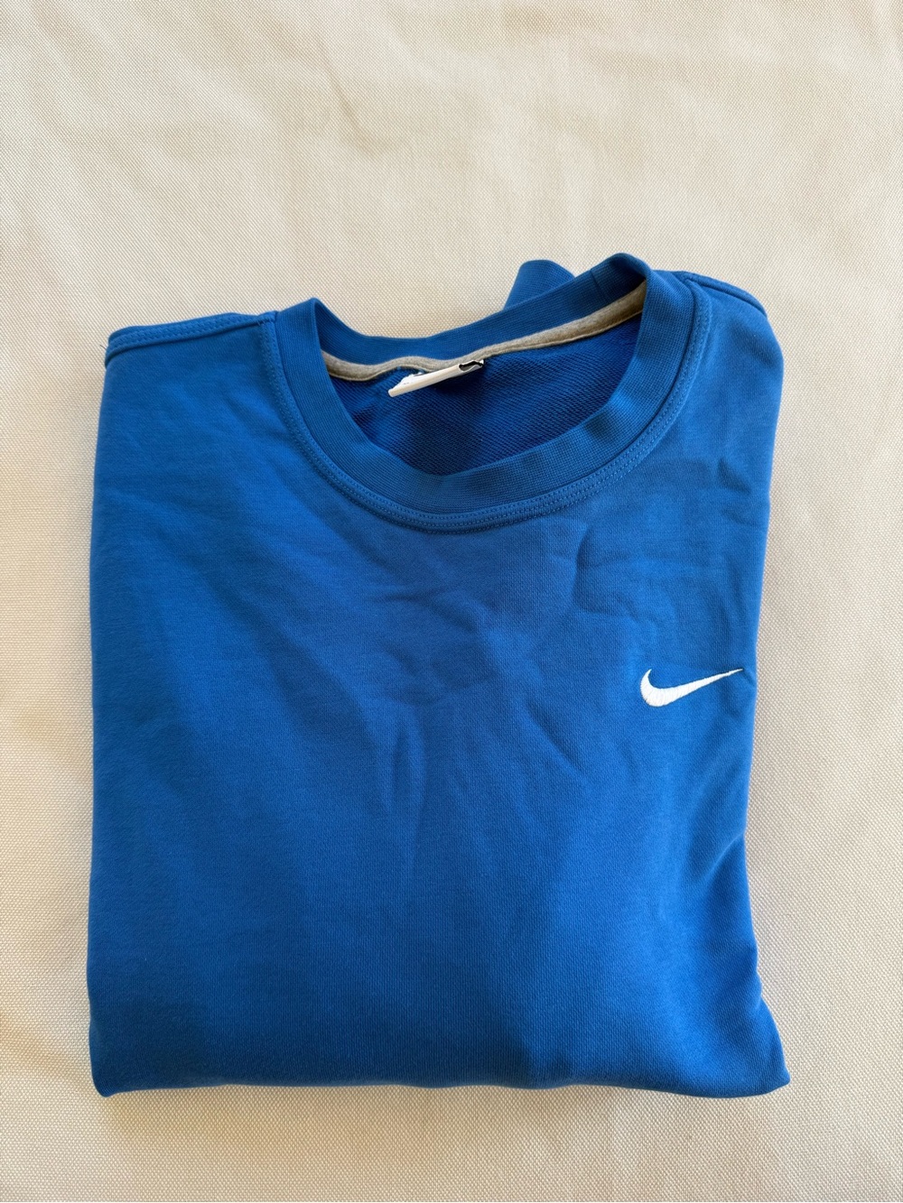 Nike Men’s Royal Blue Crewneck Sweatshirt with White Swoosh